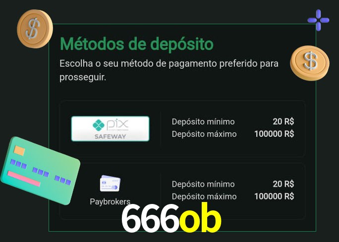 O cassino 666ob oferece uma grande variedade de métodos de pagamento